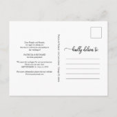 Carte Postale Changement de date de mariage reporté écriture noi (Dos)