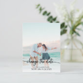 Carte Postale Changement de date de mariage reporté écriture noi (Debout devant)