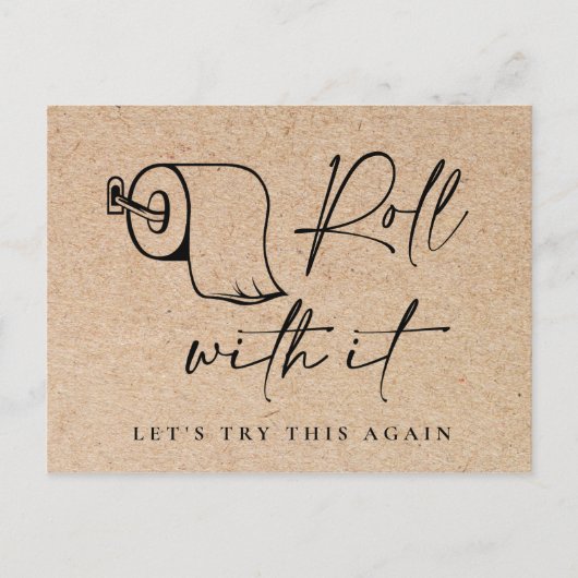 Carte Postale Changement de date de report de l'événement d'annu (Devant)