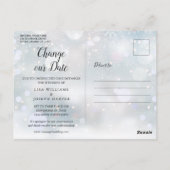 Carte Postale Changement de date de script doré Événement hivern (Dos)