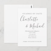 Carte Postale Changement de date de signature moderne reporté (Devant / Derrière)