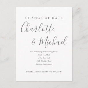 Carte Postale Changement de date de signature moderne reporté