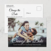 Carte Postale Changement de date élégant de script Photo reporté (Devant / Derrière)
