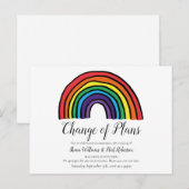 Carte Postale Changement de date Elegant Reporté Événement Rainb (Devant / Derrière)