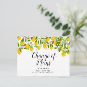 Carte Postale Changement de date Événement annulé reporté Citron (Debout devant)