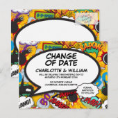 Carte Postale Changement de date Fun reporté Bande dessinée mode (Devant / Derrière)