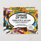 Carte Postale Changement de date Fun reporté livre de BD moderne (Devant / Derrière)