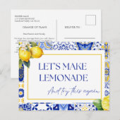 Carte Postale Changement de date report annulé Événement Lemon (Devant / Derrière)