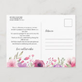 Carte Postale Changement de date report événement annulé Fleurs (Dos)