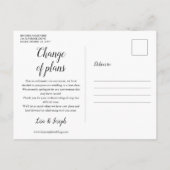 Carte Postale Changement de date reporté Annulé photo de l'événe (Dos)