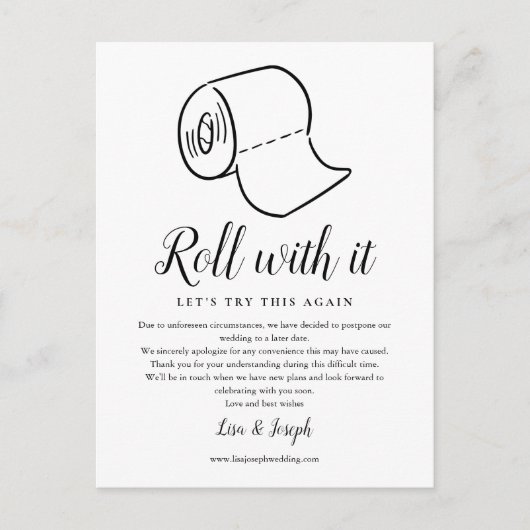 Carte Postale Changement de date reporté Annulé photo de l'événe (Devant)