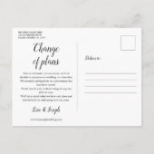 Carte Postale Changement de date reportée Annulation de l'événem (Dos)