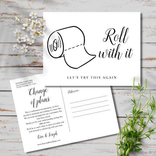 Carte Postale Changement de date reportée Annulation de l'événem