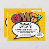 Carte Postale Changement de date Simple moderne amusant Comic (Devant / Derrière)