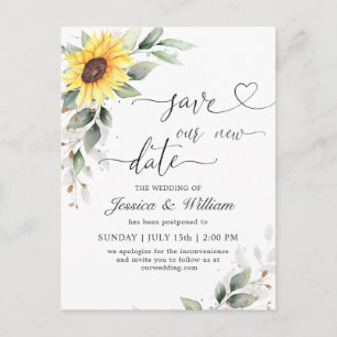 Carte Postale Changement de plan Élégant tournesol Mariage flora