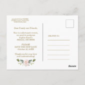 Carte Postale Changement de plan Fête des mariées Fleurs roses (Dos)