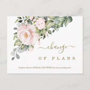 Carte Postale Changement de plan Fête des mariées Fleurs roses
