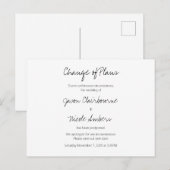 Carte Postale Changement de plan Reporter l'événement Mariage (Devant / Derrière)