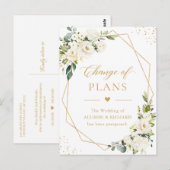 Carte Postale Changement de plans élégant or géométrique rose fl (Devant / Derrière)