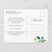 Carte Postale Changement de Plans Elégantes Roses Blush Mariage (Dos)