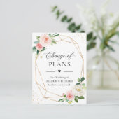 Carte Postale Changement de plans Gold Geometric Blush Rose Flor (Debout devant)