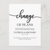 Carte Postale Changement de plans Mariage reporté annulé (Devant)