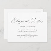 Carte Postale Changement de Plans Minimaliste Moderne Script (Devant / Derrière)