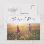 Carte Postale Changement de plans Photo Faire-part de date de ma (Devant / Derrière)