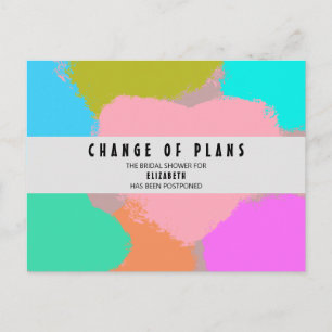Carte Postale Changement de plans pour la fête de mariage Cœurs
