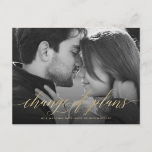Carte Postale Changement de Plans   Report de mariage photo