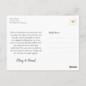 Carte Postale Changement de plans Report Mariage Élégant Chic (Dos)