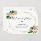Carte Postale Changement de plans Tropical Floral Feuilles Géomé (Devant / Derrière)
