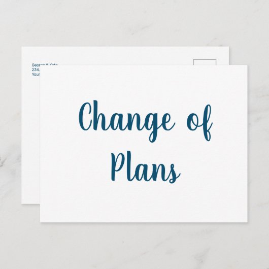 Carte Postale Changement de régime Annulation du mariage report (Devant / Derrière)