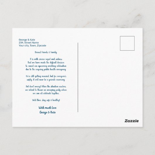 Carte Postale Changement de régime Annulation du mariage report (Dos)