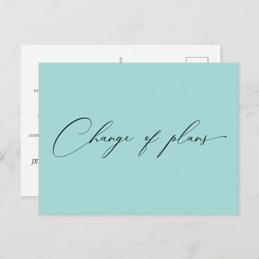 Carte Postale changement de script très élégant mariage de plans (Devant / Derrière)