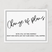 Carte Postale Changement Décontracté et simple des plans Mariage (Devant)