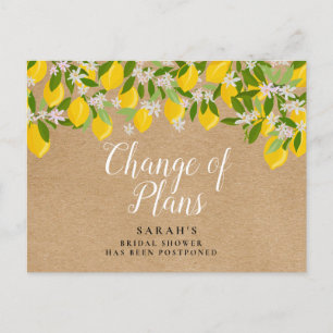Carte Postale Changement Rustique de Plans Report de l'Événement