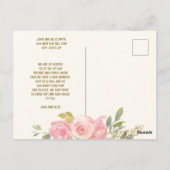 Carte Postale Changer d'adresse Elegant Blush Rose Floral Or (Dos)