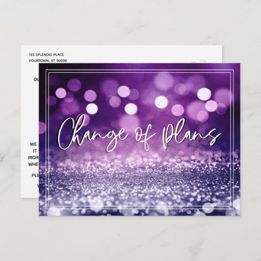 Carte Postale Changer de plan avec un pourpre éclatant Mariage r (Devant / Derrière)