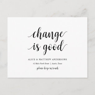 Carte Postale Changer est bon, Nouveau Faire-part d'adresse