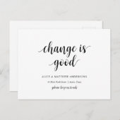Carte Postale Changer est bon, Nouveau Faire-part d'adresse rési (Devant / Derrière)