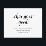 Carte Postale Changer est bon, Nouveau Faire-part d'adresse rési<br><div class="desc">Cette maison moderne,  nouvelle,  faire-part mobile,  changement d'adresse cartes postales (changement est bon). C'est le moyen parfait d'annoncer à vos amis et à votre famille que vous avez déménagé.
#TeeshaDerrick</div>