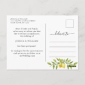 Carte Postale Changer la Date Citrons Repoussés Feuillage (Dos)