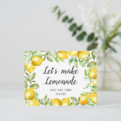 Carte Postale Changer la date de la fête de mariage Lemons Bloss (Debout devant)