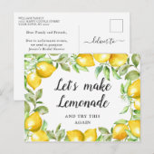 Carte Postale Changer la date de la fête de mariage Lemons Bloss (Devant / Derrière)