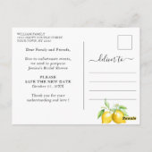 Carte Postale Changer la date de la fête de mariage Lemons Bloss (Dos)