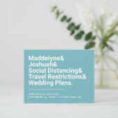 Carte Postale Changer la date drôle Ampersand Mariage Turquoise (Debout devant)