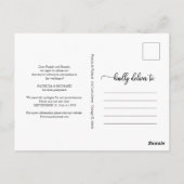 Carte Postale Changer la date du mariage reporté élégant script (Dos)