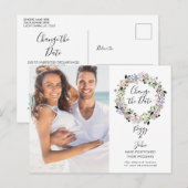 Carte Postale Changer la date du mariage reporté Photo Script (Devant / Derrière)