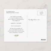 Carte Postale Changer la date du script Fleurs blanches et rouge (Dos)